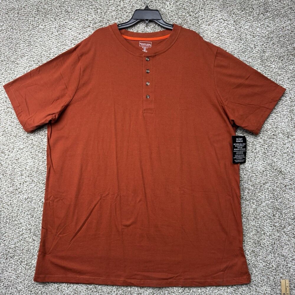 Boulder Creek Trading Co. Henley Shirt Men's 4XL Big Short Sleeve Crew‎ Neck New